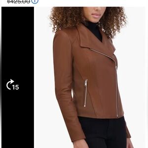 MARC New York ANDREW MARC Leather Moto Jacket with Knit Panels